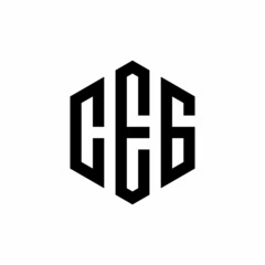 CEG Initial three letter logo hexagon