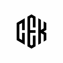 CEK Initial three letter logo hexagon