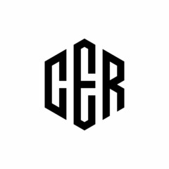 CER Initial three letter logo hexagon