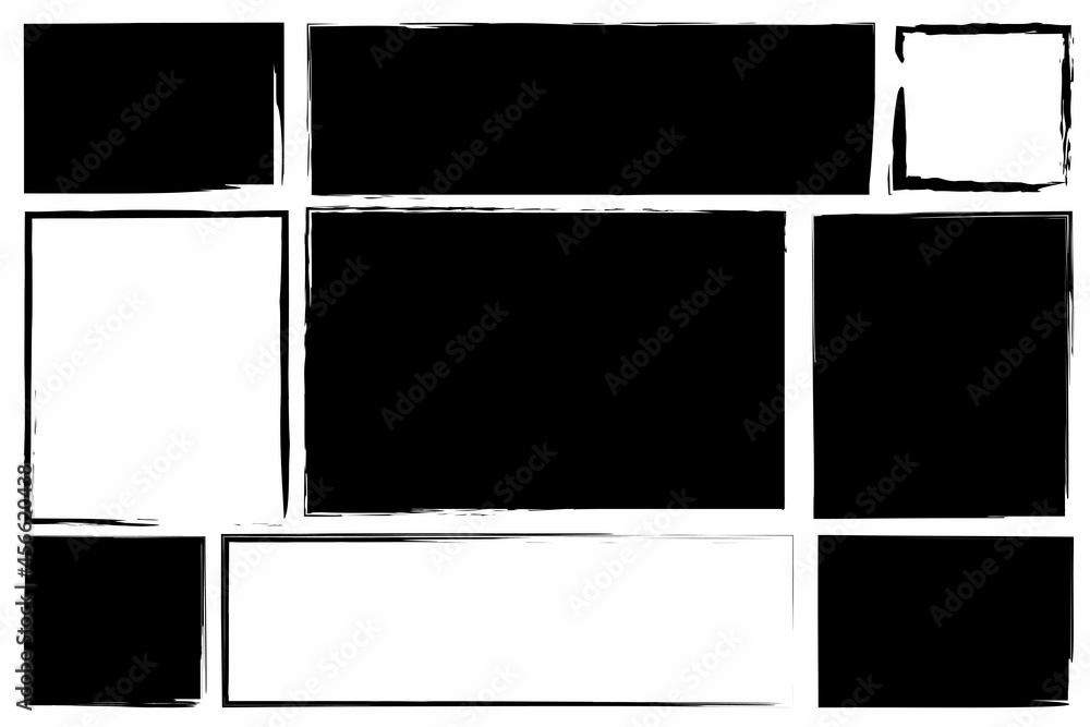 Aufkleber empty and filled grunge frames set. sketch drawing. paint splash. abstract style. vector illustratio
