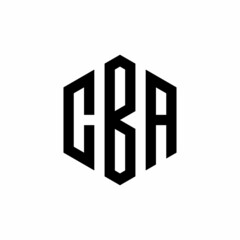 CBA Initial three letter logo hexagon