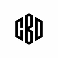 CBD Initial three letter logo hexagon