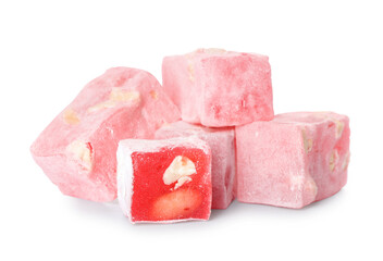 Natural Turkish delight on white background