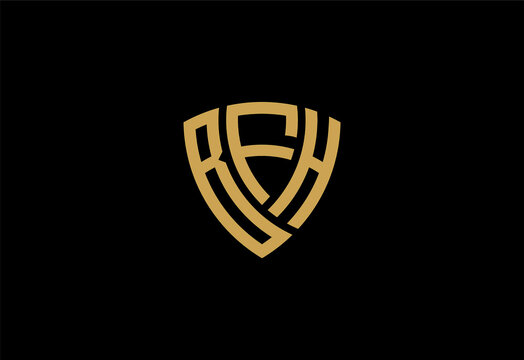 BFH creative letter shield logo design vector icon illustration