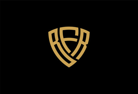 BFR creative letter shield logo design vector icon illustration