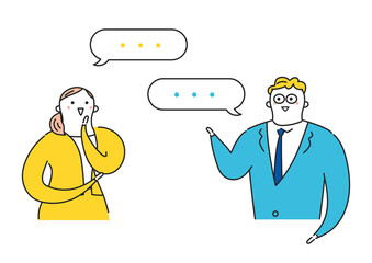 会話する男女のビジネスパーソン　イラスト素材
