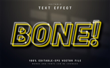 Naklejka na ściany i meble Bone text effect editable