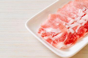 fresh pork sirloin sliced