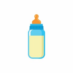 baby bottle with milk on white background. vector illustration