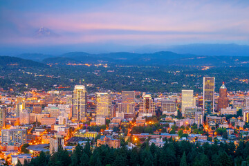 Portland city downtown skyline  cityscape of Oregon, in USA