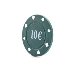 Poker chip isolated on white background