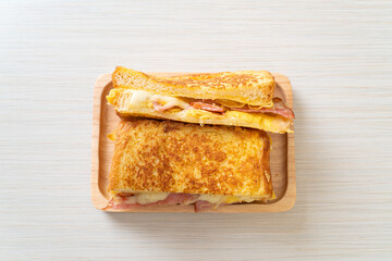 French toast ham bacon cheese sandwich