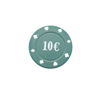 Poker chip isolated on white background