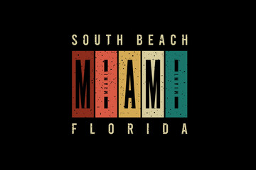 South beach miami florida,t-shirt mockup typography