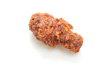 fried chicken with spicy Korean sauce on white background