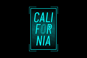 California,t-shirt merchandise mockup typography