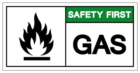 Safety First Gas Symbol ,Vector Illustration, Isolate On White Background Label. EPS10