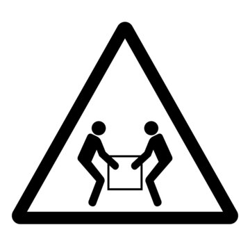 Use Two Person Lift Symbol Sign, Vector Illustration, Isolate On White Background Label .EPS10