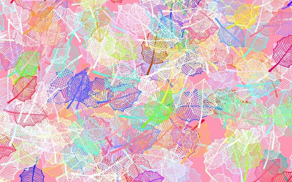 Light Green, Red vector abstract pattern with leaves.