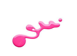 Spilled nail polish on white background