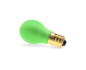 Eraser in shape of light bulb on white background