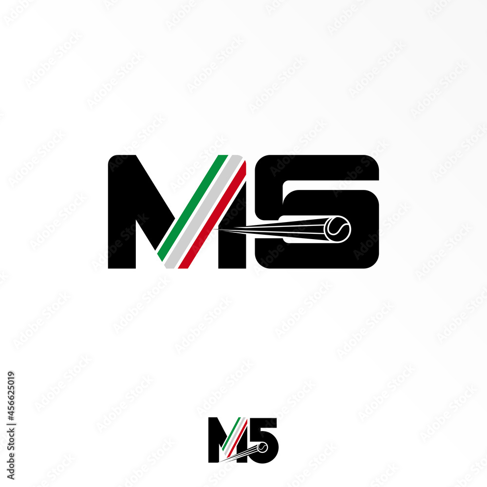 Poster letter or word ms sans serif font with ball movement image graphic icon logo design abstract concept
