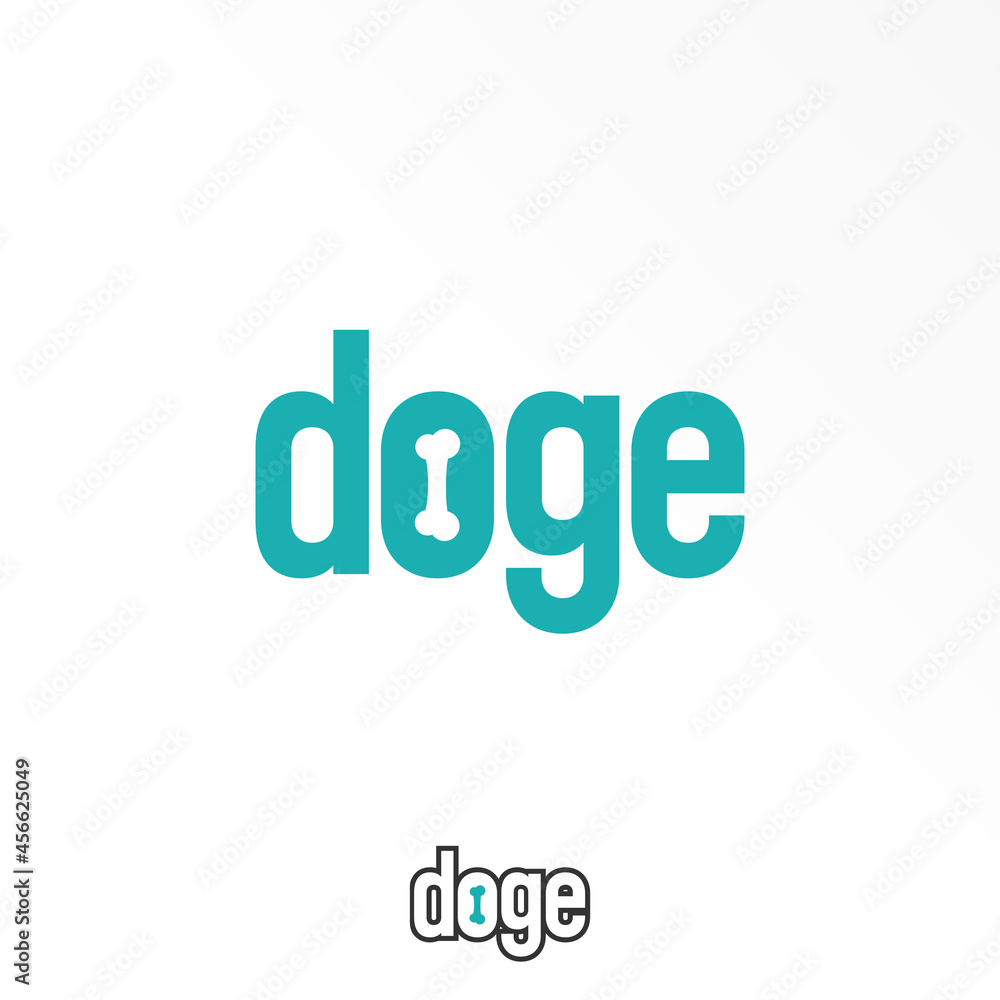 Poster letter or word doge sans serif font with bone image graphic icon logo design abstract concept vector
