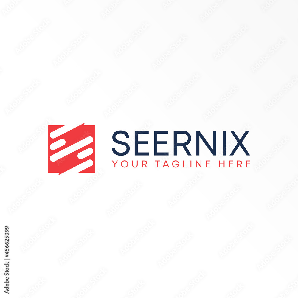 Poster line in square block like letter or word s font image graphic icon logo design abstract concept vect