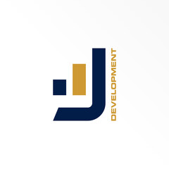 Fototapeta premium Letter or word J sans serif font with Chart or trade image graphic icon logo design abstract concept vector stock. Can be used as a symbol related to increase.