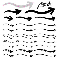 手描き風　様々な矢印のベクターイラストセット　ブラシ登録済み