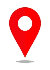 LOCATION POINT ICON IN RED COLOR WITH SHADOW