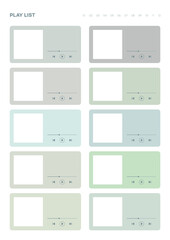 Note, scheduler, diary, planner document template illustration. My music player list.