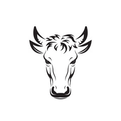 Vector of bull head design on white background. Easy editable layered vector illustration. Wild Animals.