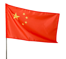 The National Flag of the People's Republic of China on white background