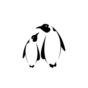 Vector of two penguin design on white background. Easy editable layered vector illustration. Wild Animals. Polar animals.