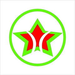red green star logo in the middle of the circle