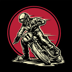 skeketon rider on a motorcycle