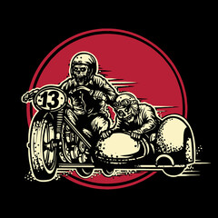 brotherhood skeleton on motorcycle