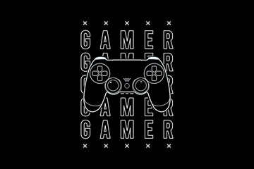 Gamer,retro vintage style hand drawing illustration © 4gladiator.studio44