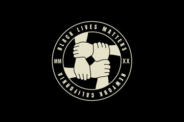 Black lives matter ,retro vintage style hand drawing illustration