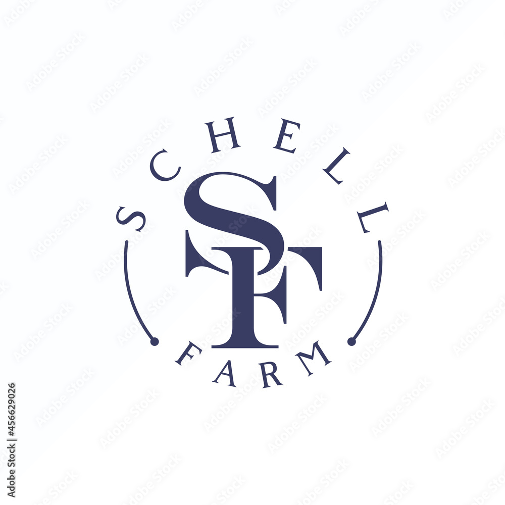 Aufkleber letter or word sf serif font with merging image graphic icon logo design abstract concept vector sto