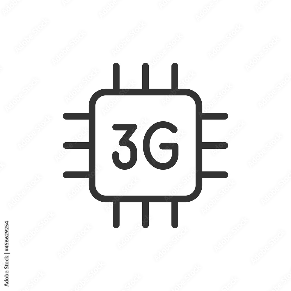 Poster outline design of 3g icon.