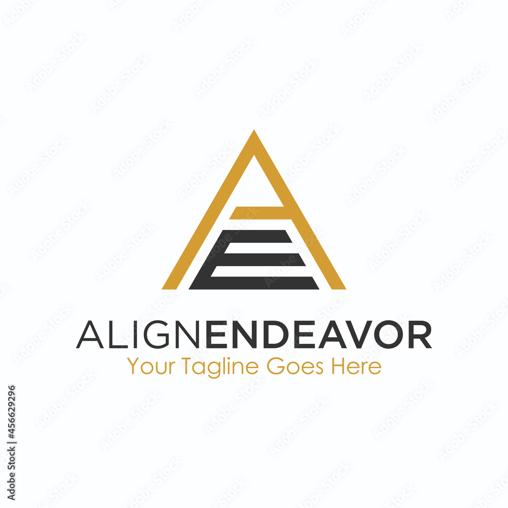 Poster letter or word ae sans serif font in line triangle image graphic icon logo design abstract concept v
