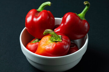 red peppers in a bowl