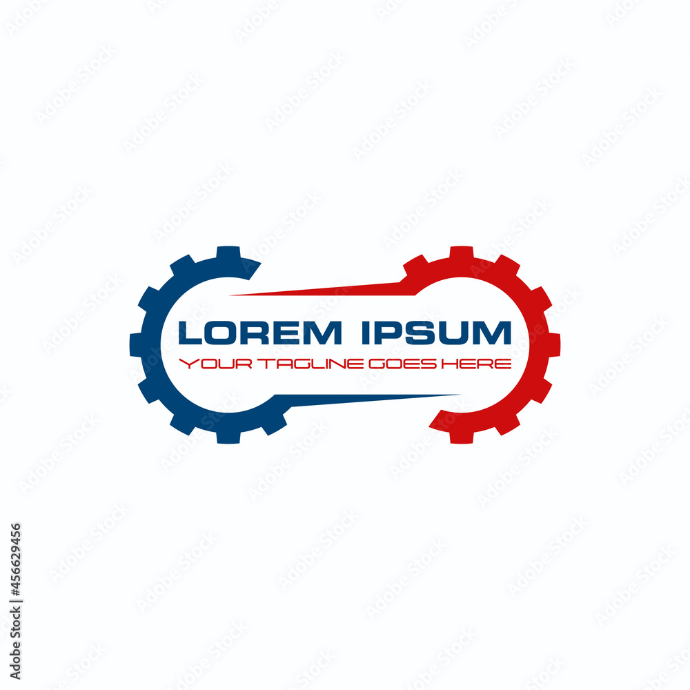 Poster double gear machine component in flip position image graphic icon logo design abstract concept vecto