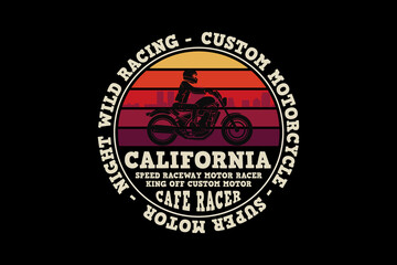 Custom motor california, design sleety retro style.