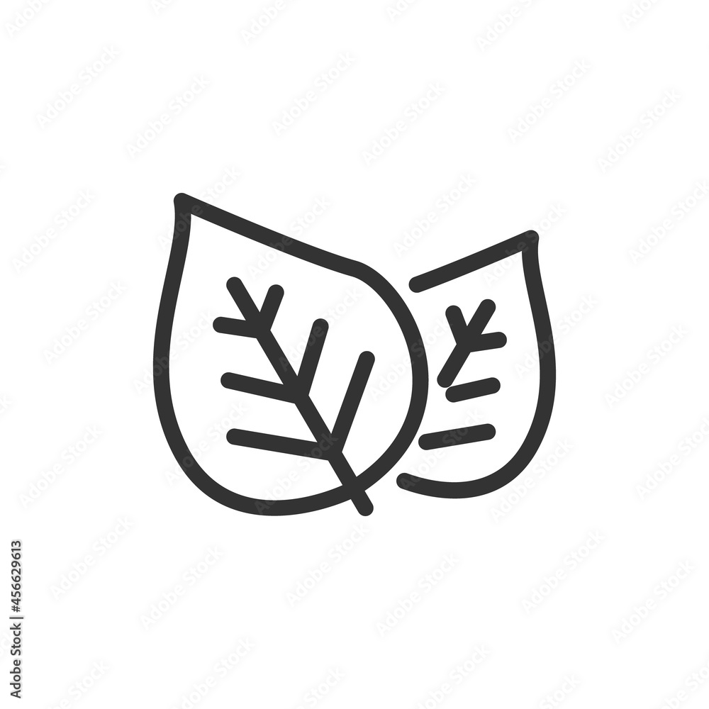 Sticker outline design of leaf icon.