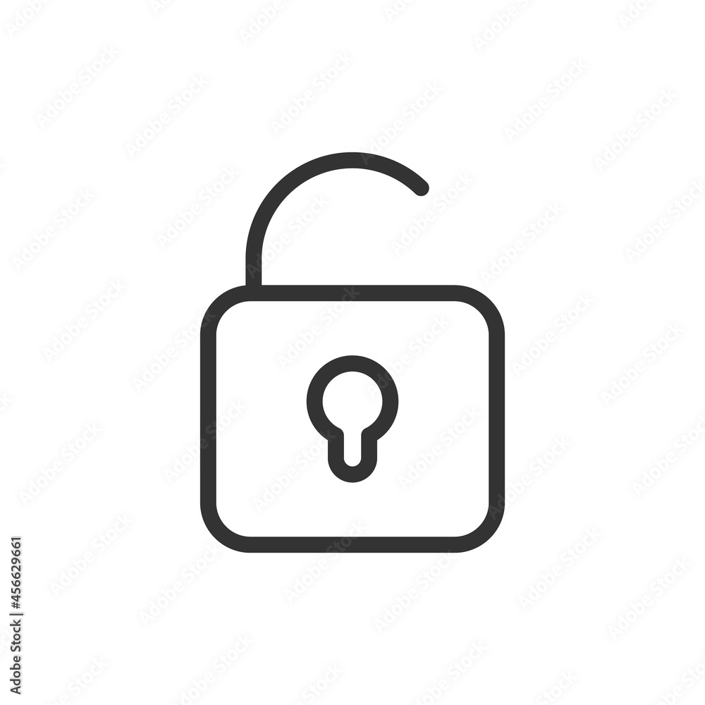 Poster lock minimal line icon.