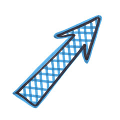 Felt pen blue straight Arrow freehand drawing in doodle style. Design element in white background for timeline, Infographic, catalog, background, website schedule notebook business planner