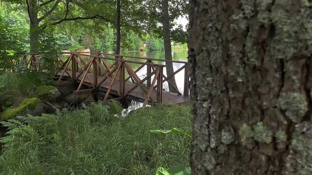 A beautiful wooden bridge at Lunedet Camping, Karlskoga - Sweden.